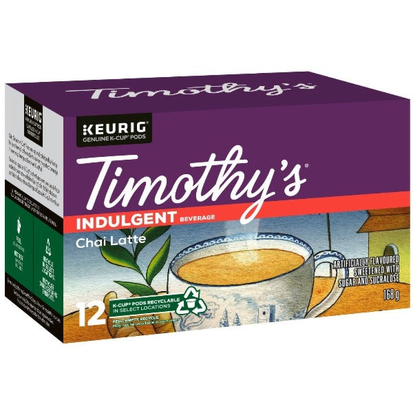 Timothy's Chai Latte Keurig K-Cup Pods 12ct