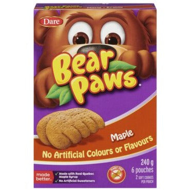 Dare Bear Paws Soft Maple Cookies 6 packs 240g
