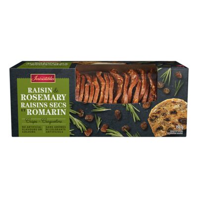 Irresistibles Raisin & Rosemary Crisps 150g