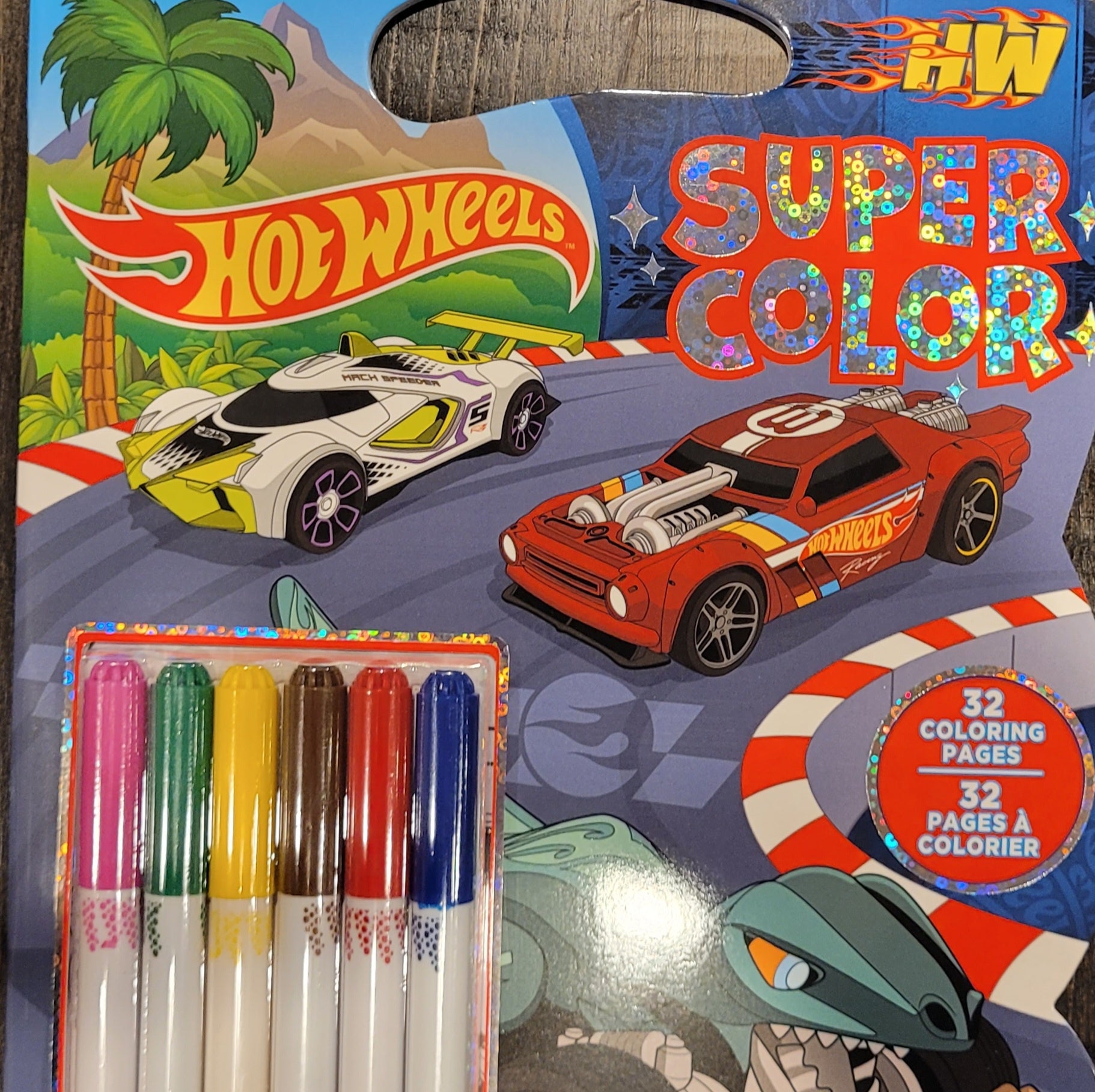 Super Cool Coloring Book with 6 Markers - Hot Wheels