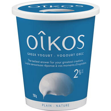 Oikos 2% No Sugar Added Greek Yogurt 750g