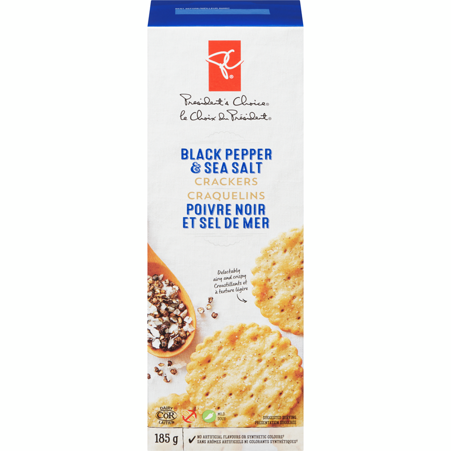 PC Scalloped Edge Black Pepper & Sea Salt Crackers 185g