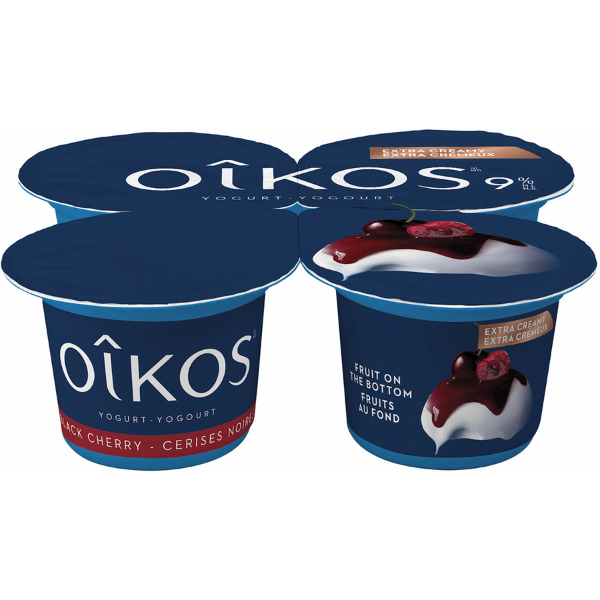 Danone Oikos Extra Creamy Black Cherry Greek Yogurt 9% 4 x 95g