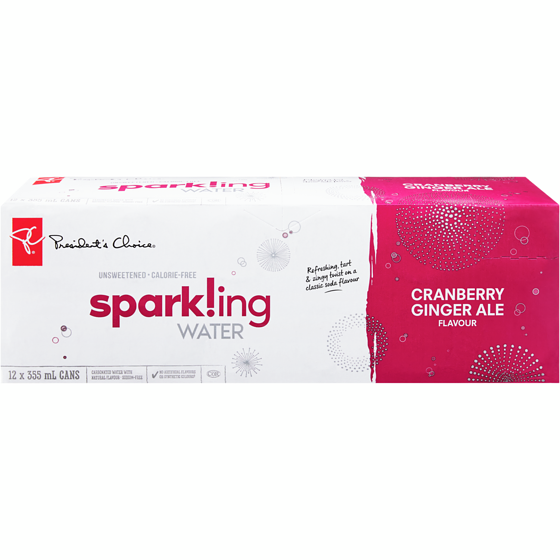 PC  Cranberry Ginger Ale Sparkling Water 355ml x 12