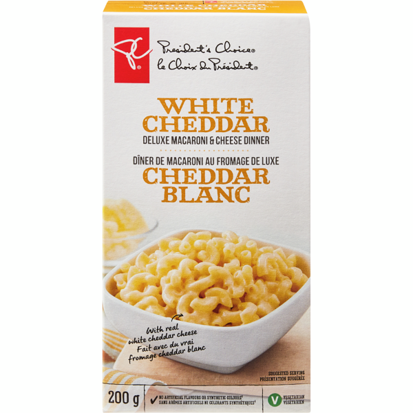 Presidents Choice White Cheddar Deluxe Macaroni & Cheese 200g *NEW SKU