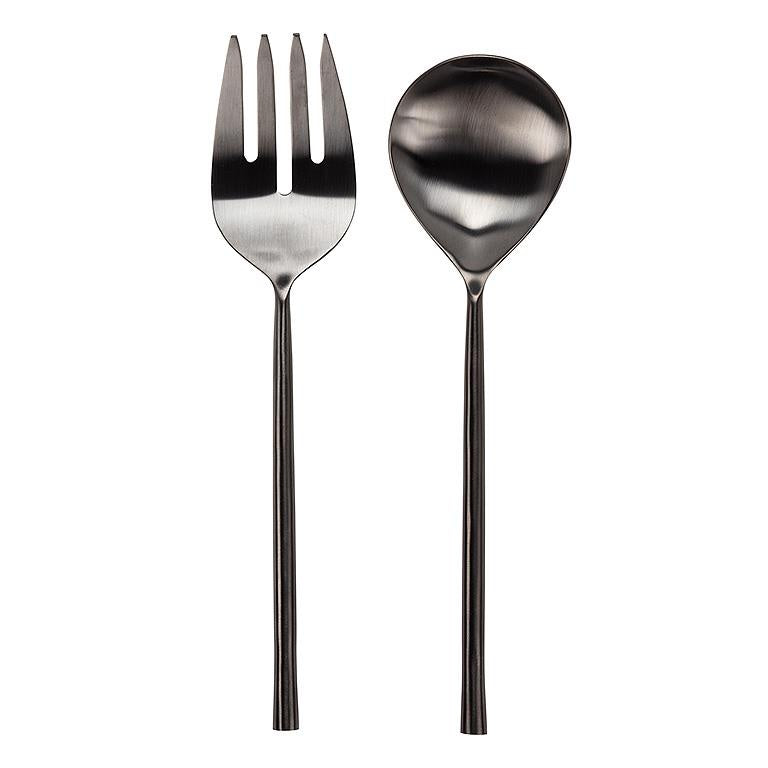 Abbott Matte Finish Black Salad Servers
