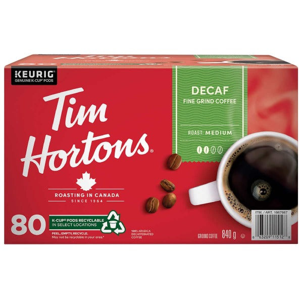 Tim Hortons Decaf Coffee K-Cups 80ct