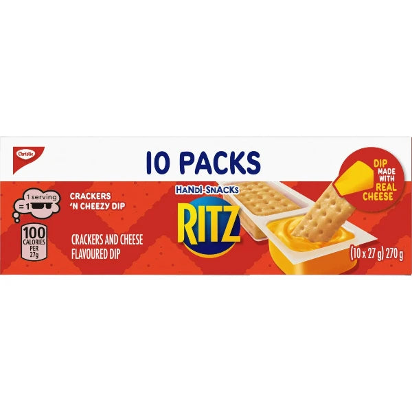 Christie Ritz Handi-Snacks Crackers 'N Cheezy Dip 10x27g