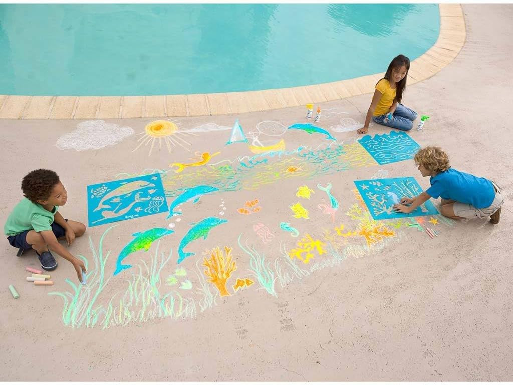 ChalkScapes Under-The-Sea Sidewalk Chalk Stencil Set