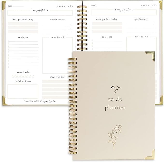 Zicoto Simplified Daily Planner Notebook Beige