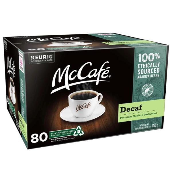 McCafe Premium Medium Dark Roast Decaf K-Cups 80ct