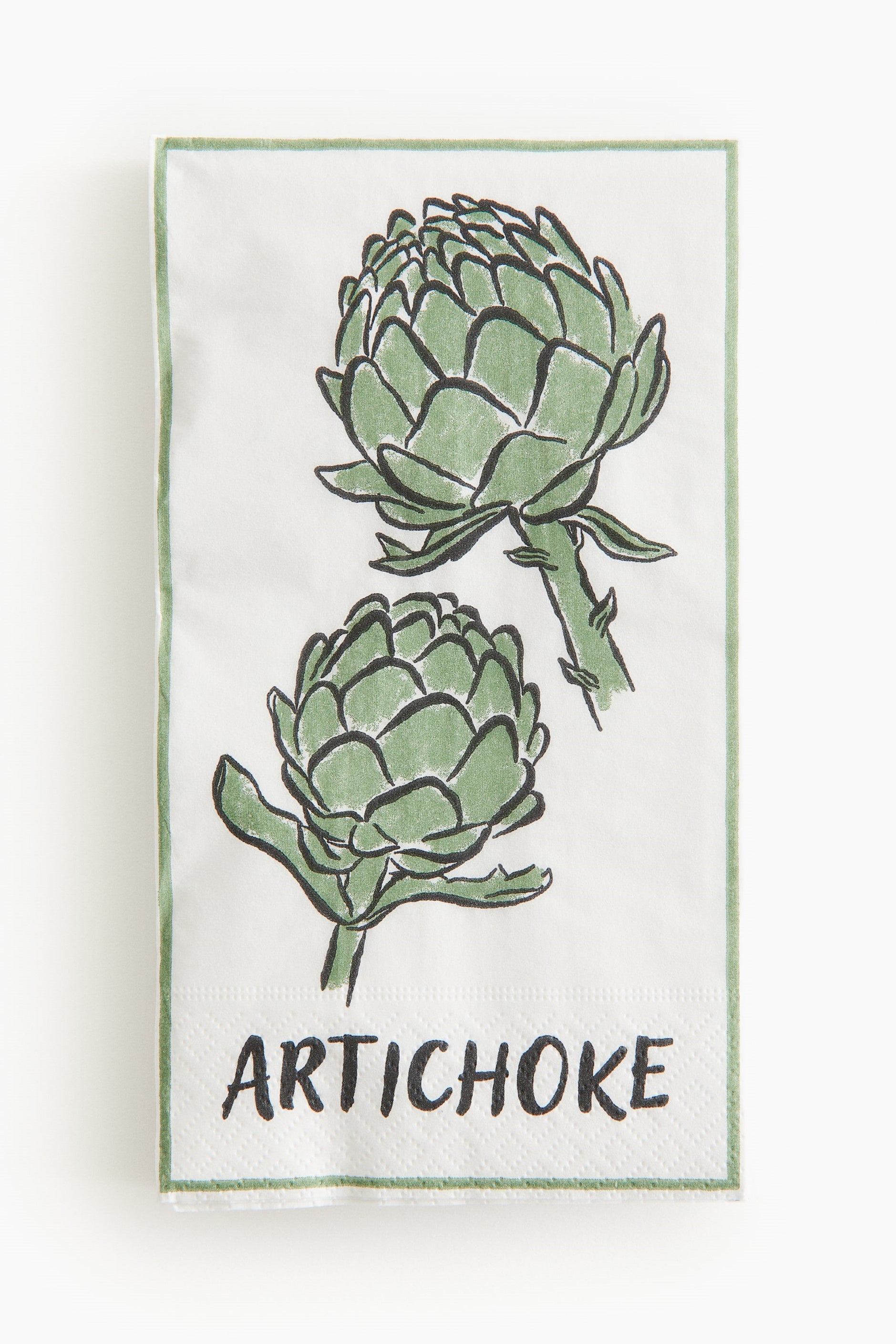 Artichoke, White paper napkins 15pack