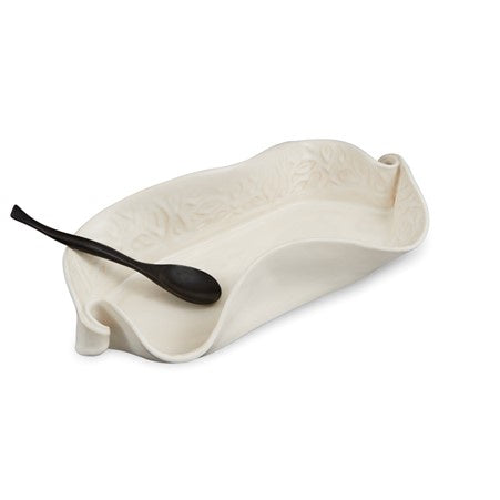 Hilborn Pottery Asparagus Dish, Simply White