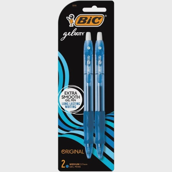 BIC Velocity Gel Pens Blue Ink, Pack of 2