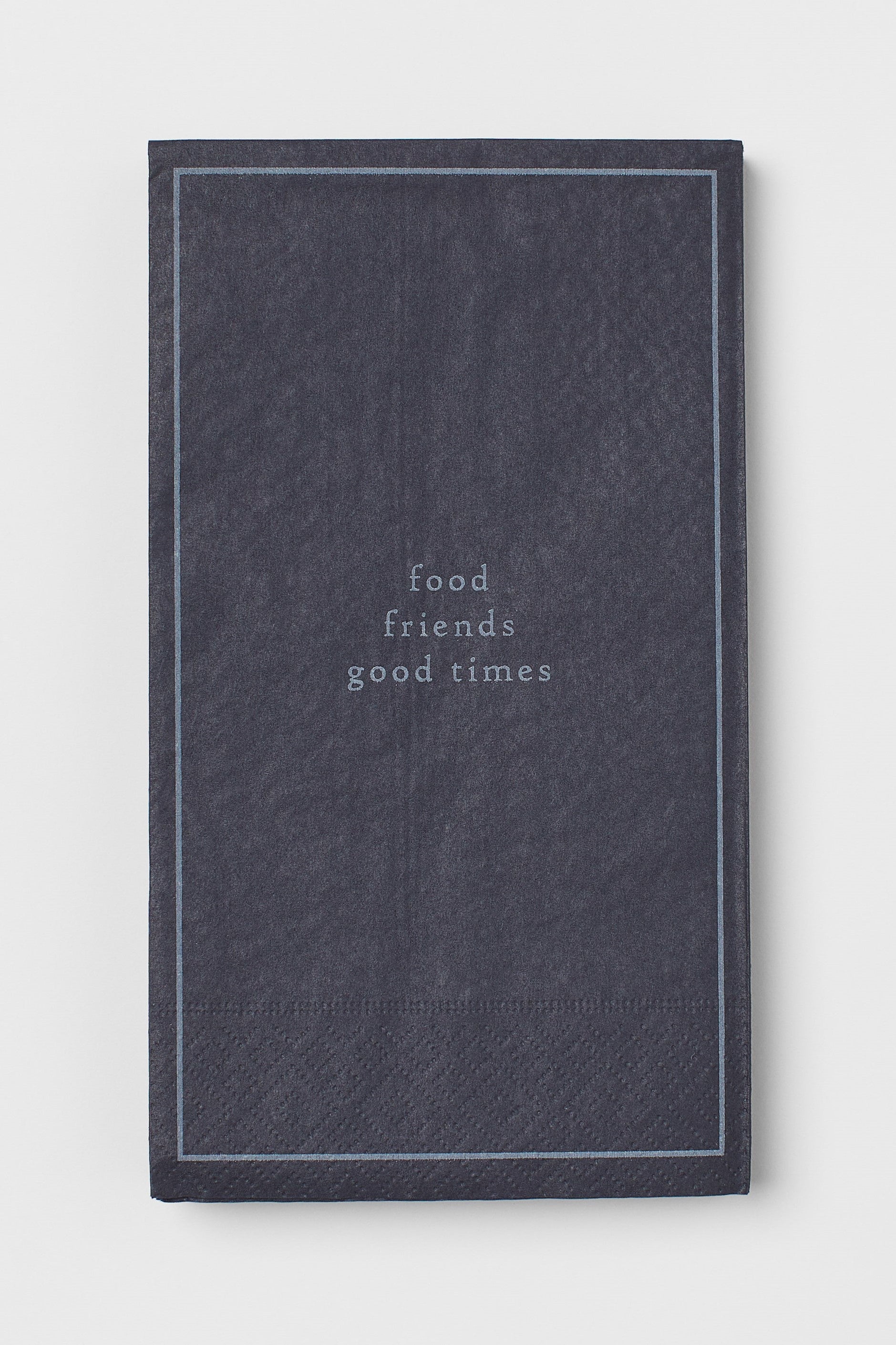 food, friends, good times, black paper napkins 15pack