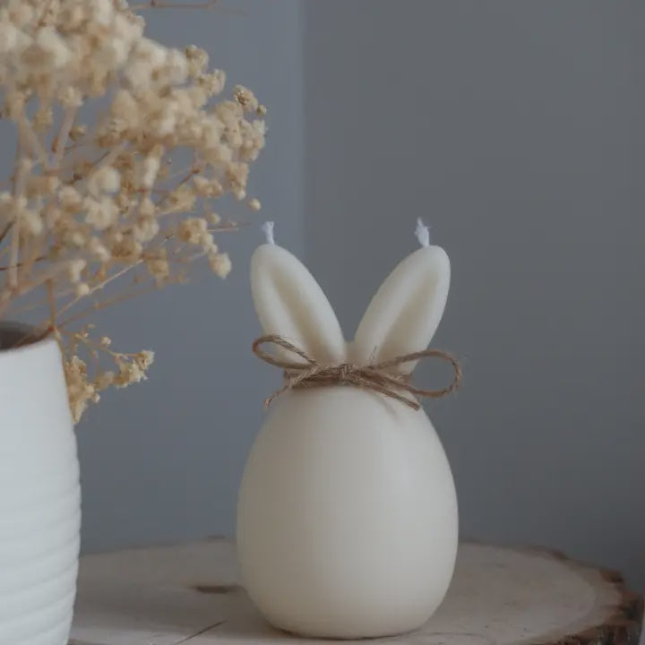 Bunny Egg Decorative Candle, Soy Wax, Cream