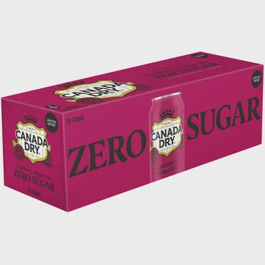 Canada Dry Zero Sugar Cranberry Ginger Ale Pop 355ml x 12