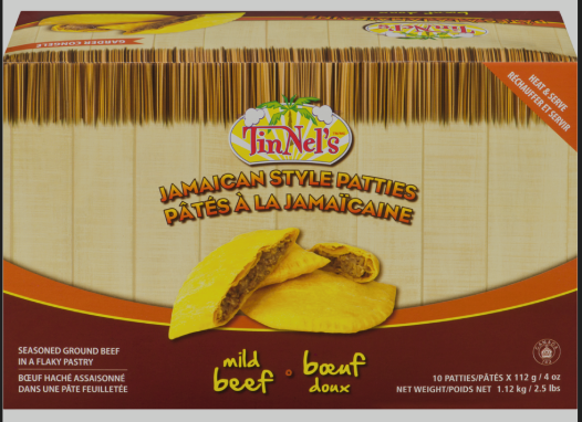 Tinnel's Jamaican Mild Beef Patties 1.12 kg