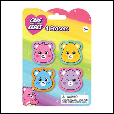 4pk Erasers - Care Bears