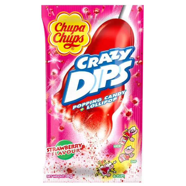 Chupa Chups – Crazy Dips Strawberry 14g