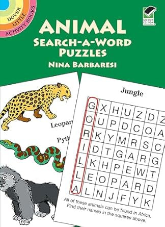 Dover Animal Search-A-Word Puzzles Activity Book