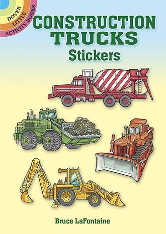 Dover Construction Trucks Stickers Activity Book