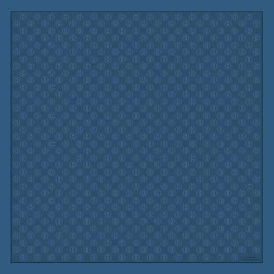 Carlos Ferdinand Fringed Monogram Steel Blue CF900-14 90cm