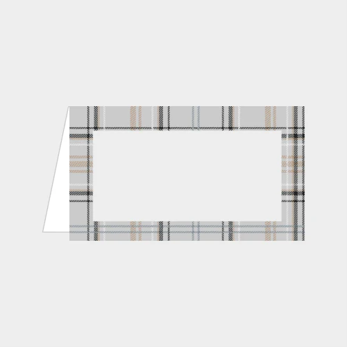 Zela Timeless Elegance Grey Plaid Place Cards 25pk