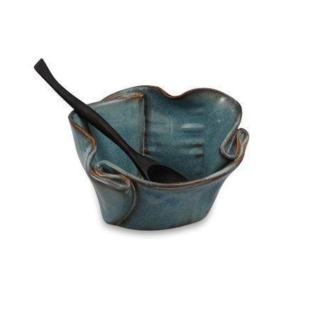 Hilborn Pottery Guacamole Bowl, Medley Sable Edging