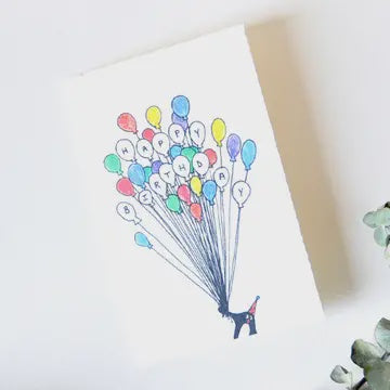 Greeting Card with Envelope - Happy Birthday Balloons