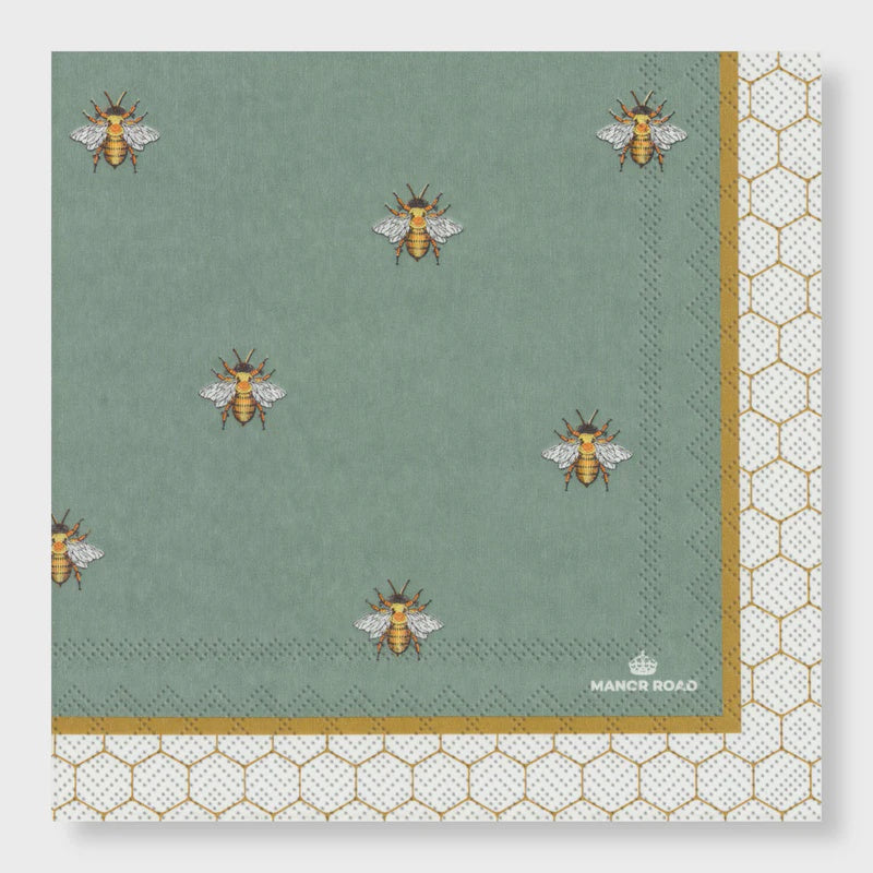 Manor Road The Hive Cocktail Napkins 20Pk