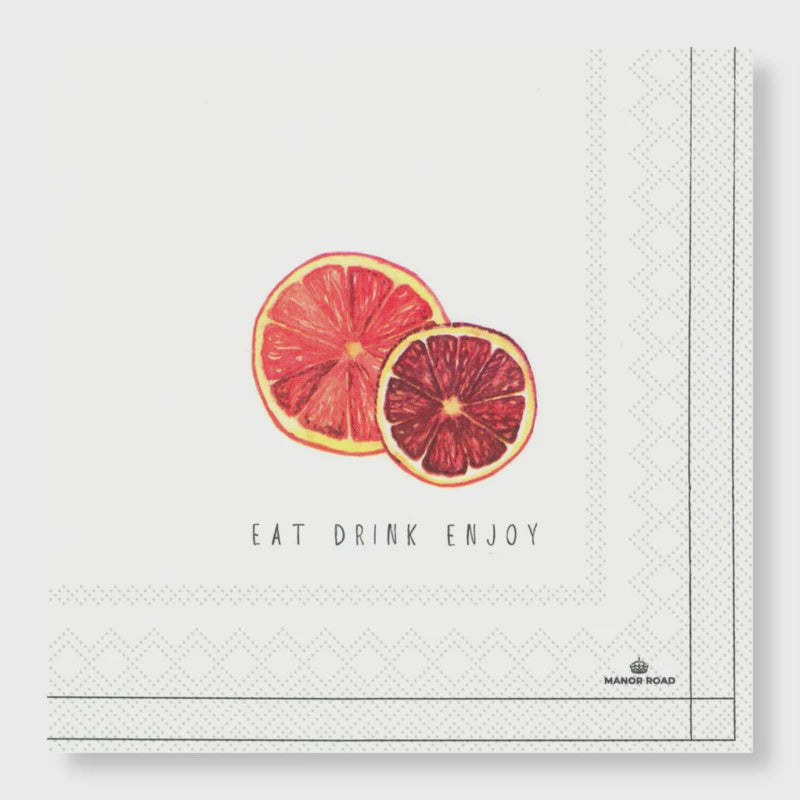 Manor Road Blood Orange Luncheon Napkins 20Pk