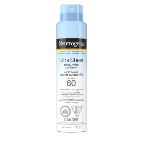 Neutrogena Ultra Sheer SPF 60 Body Mist Sunscreen 141 g