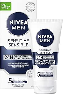 Nivea Men Sensitive 24H Face Moisturizer Fragrance Free 0% Alcohol 75 ml