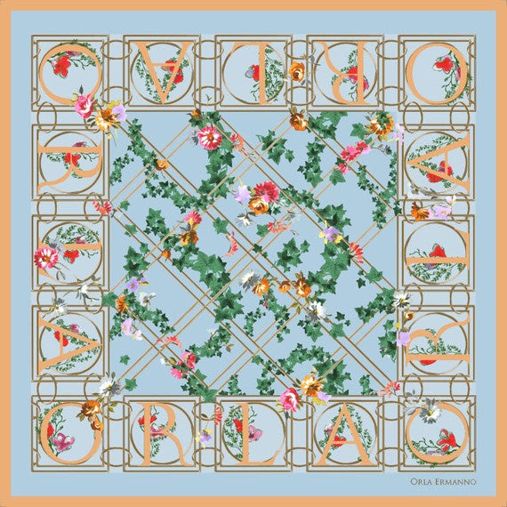 Orla Ermanno Ivy Letterblock Pale Blue OE410-2 90cm