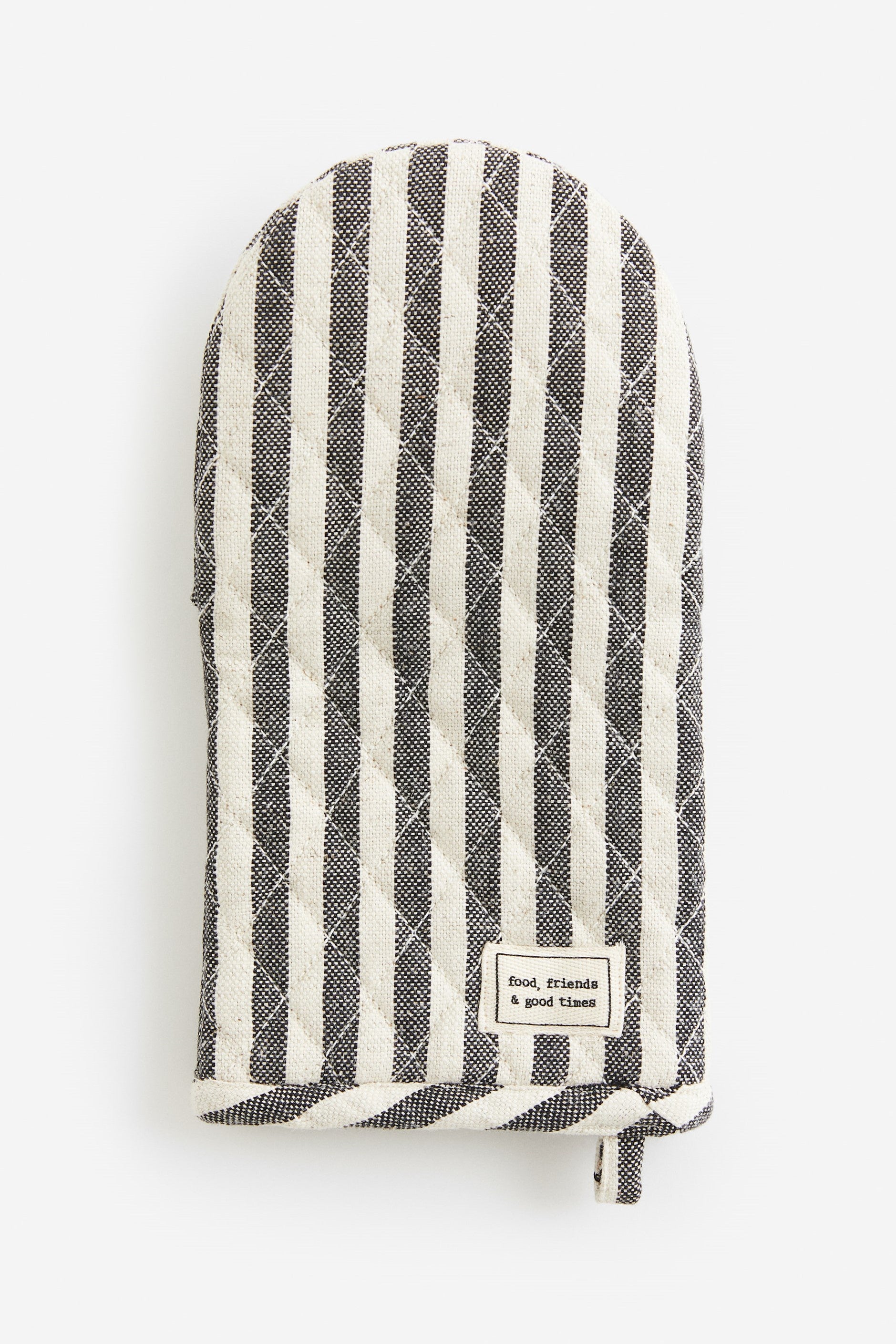 Striped Oven Mitt, Dark Grey