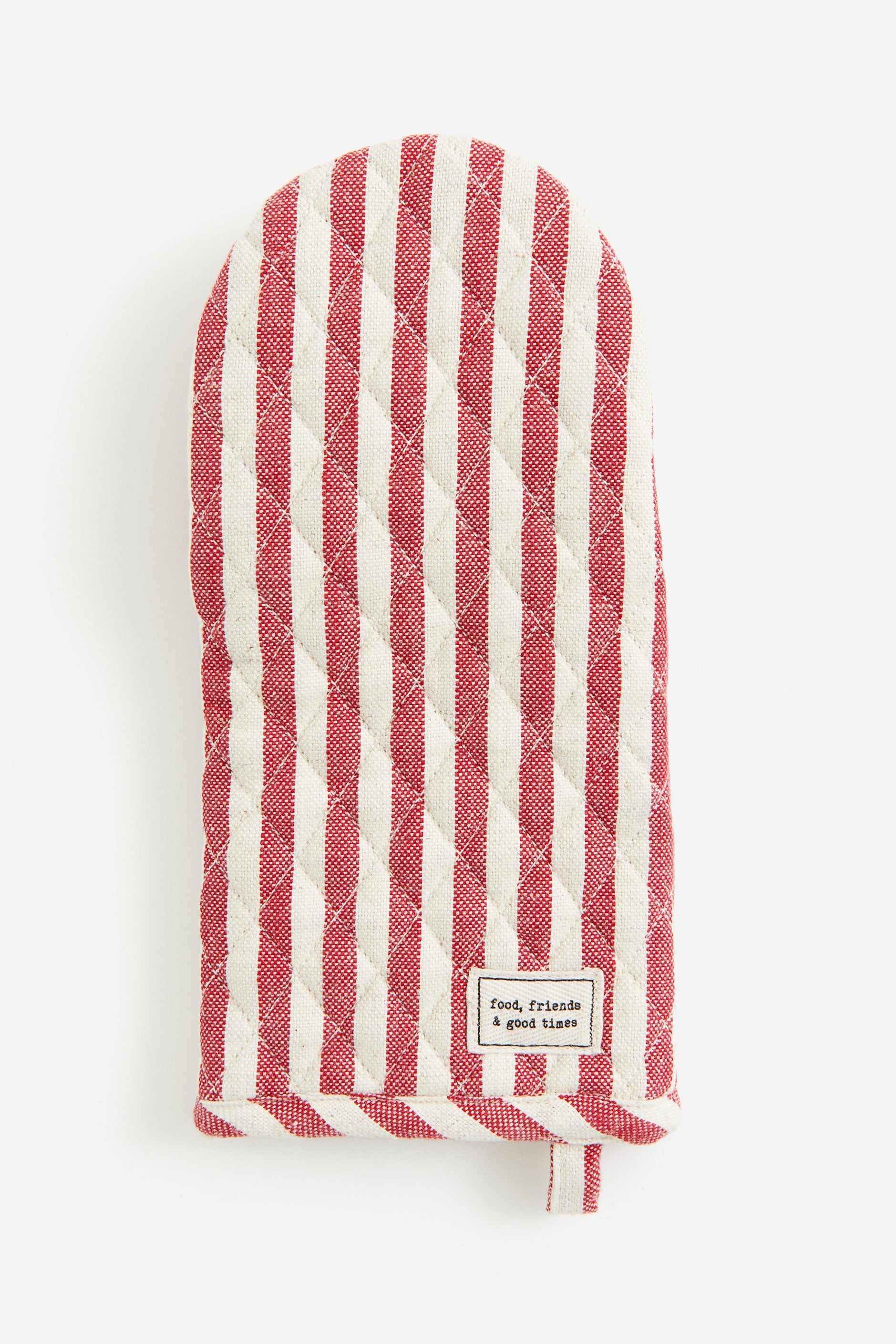 Striped Oven Mitt, Red