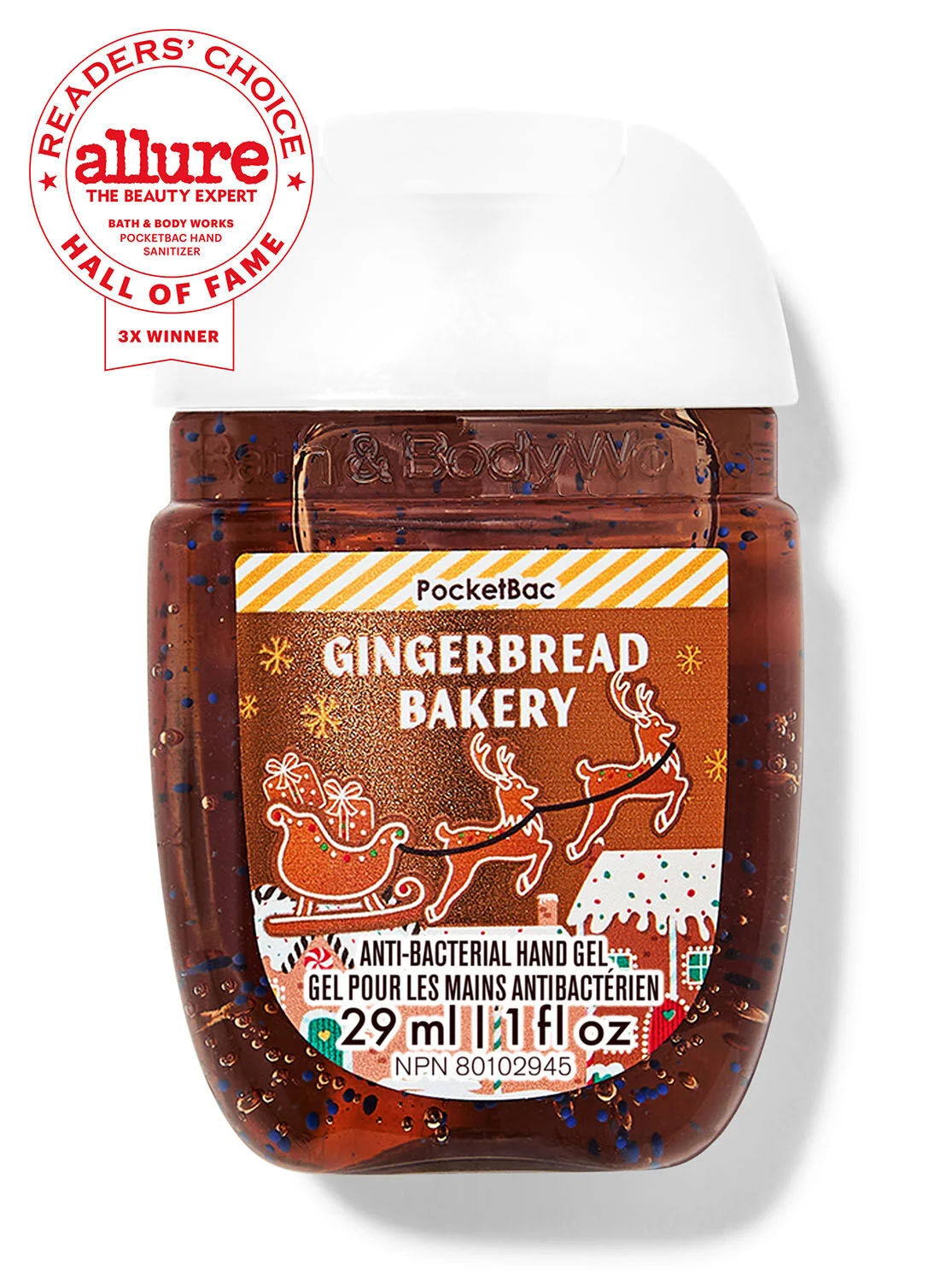 Bath & Body Works Gingerbread Bakery PocketBac Anti-Bacterial Hand Gel 1 fl oz/29 ml