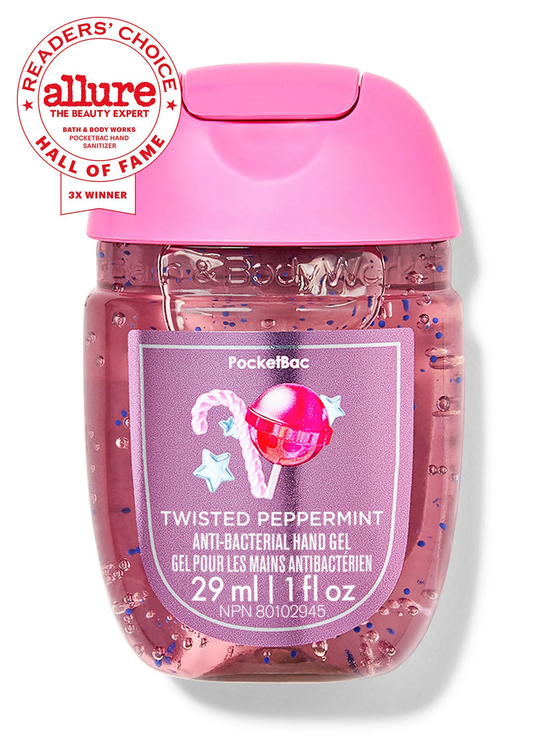 Bath & Body Works Twisted Peppermint PocketBac Anti-Bacterial Hand Gel 1 fl oz/29 ml