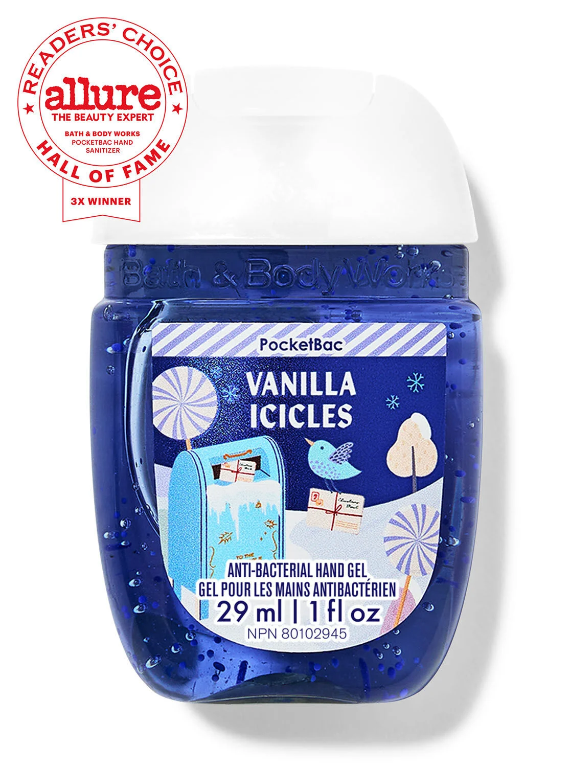 Bath & Body Works Vanilla Icicles PocketBac Anti-Bacterial Hand Gel 1 fl oz/29 ml