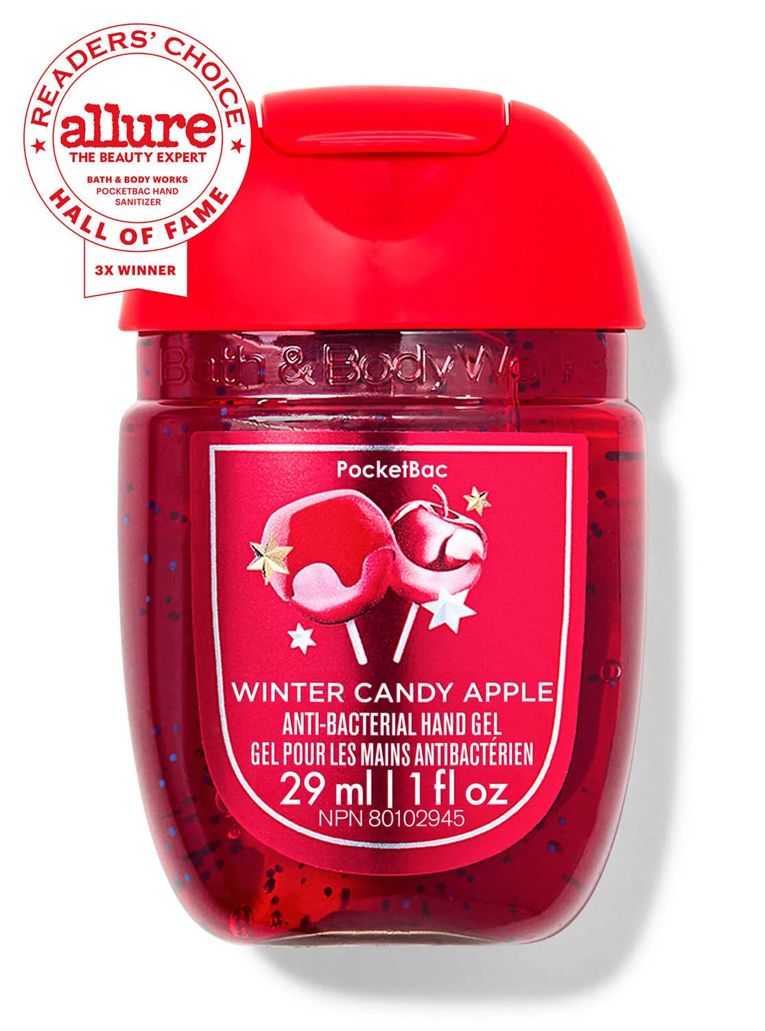 Bath & Body Works Winter Candy Apple PocketBac Anti-Bacterial Hand Gel 1 fl oz/29 ml