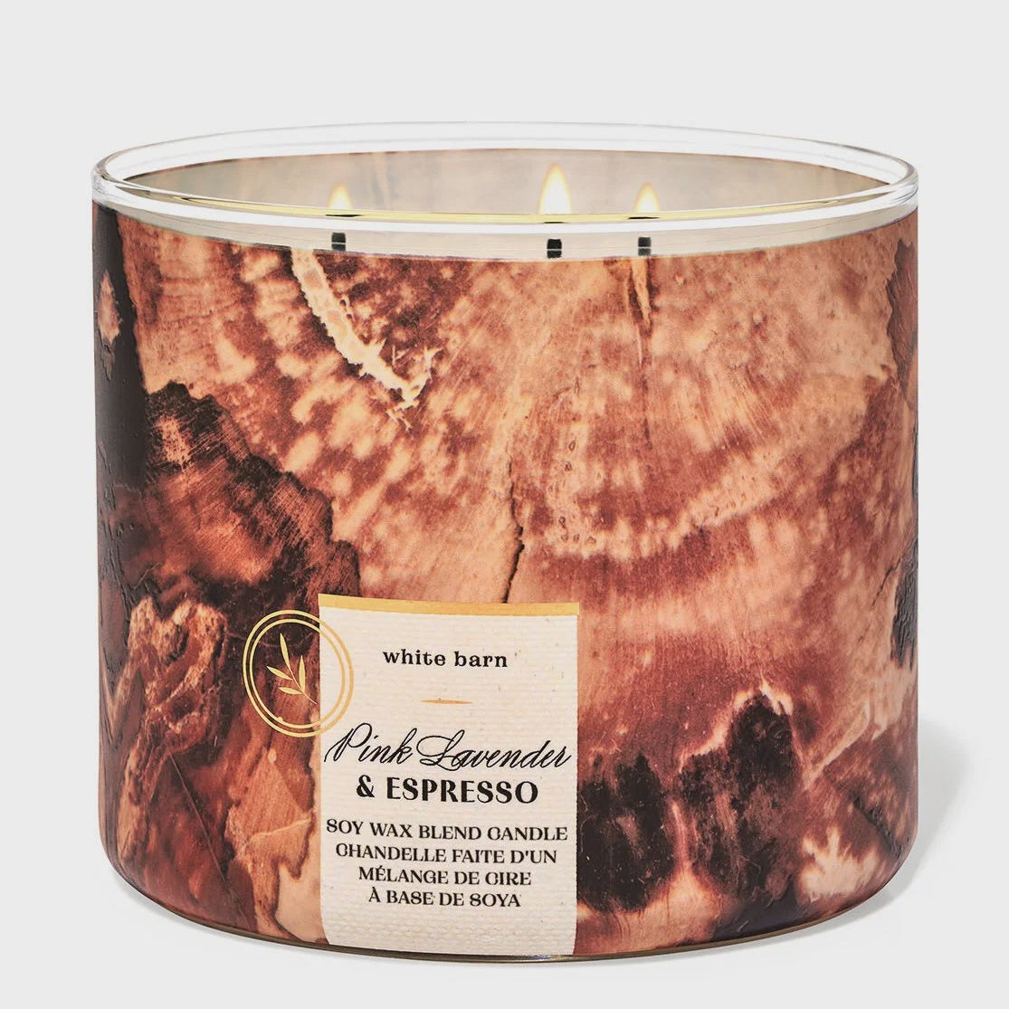 White Barn Pink Lavender & Espresso 3 Wick Candle 14.5oz