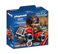 Playmobil City Action Pull Back Fire Rescue Quad Bike 20pc