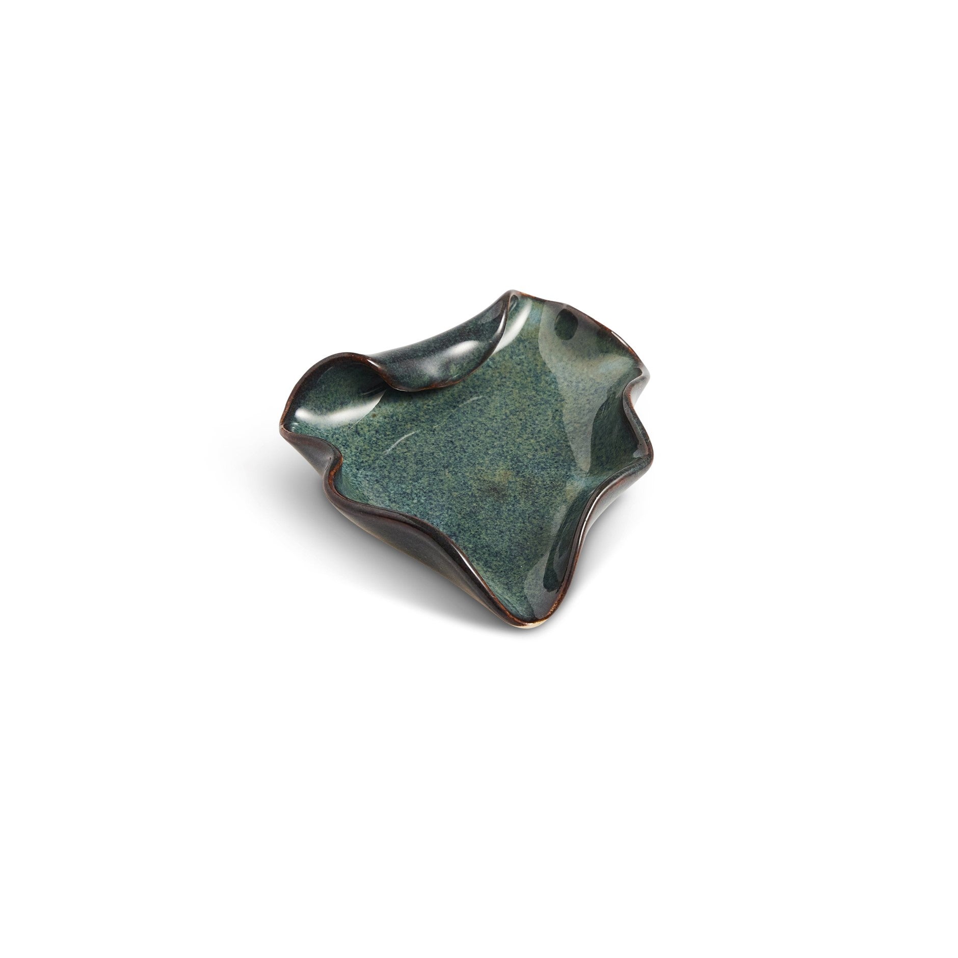 Hilborn Pottery Ring Dish/Spoon Rest, Medley Sable Edging