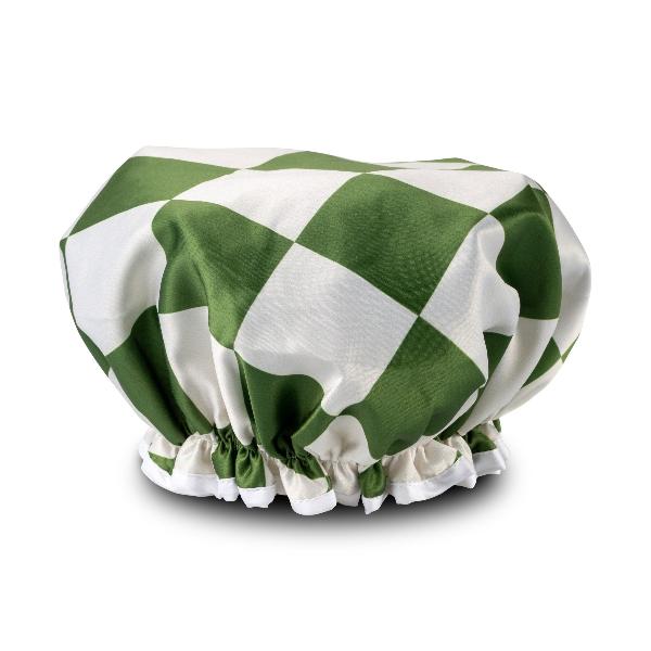 Manor Road Olive Checker Shower Cap