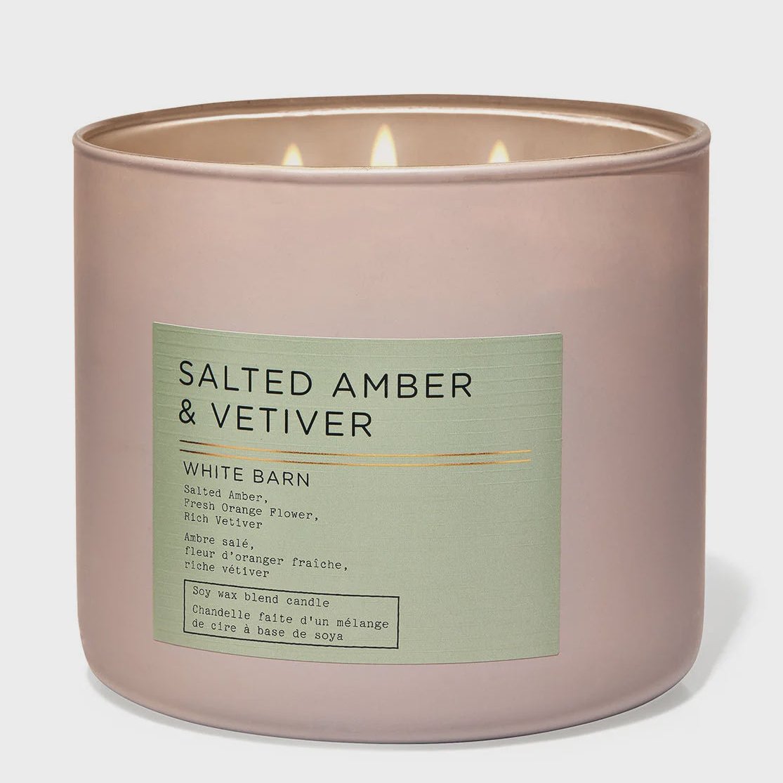 White Barn Salted Amber & Vetiver 3 Wick Candle 14.5oz