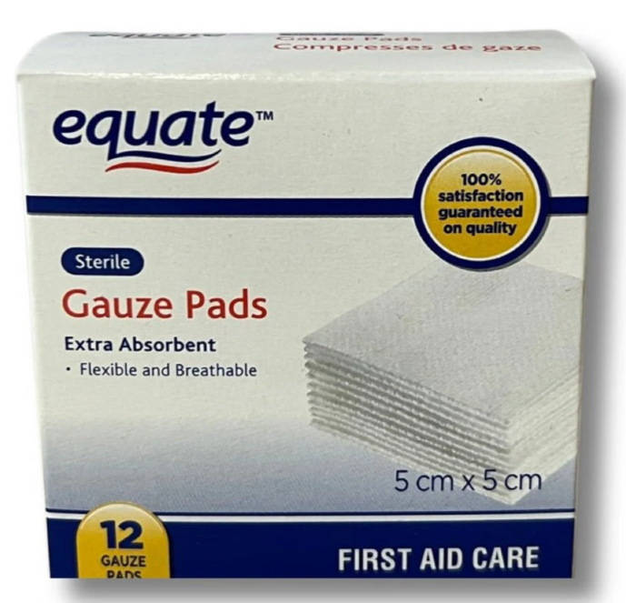 Equate Gauze pads 12ct- 5x5cm