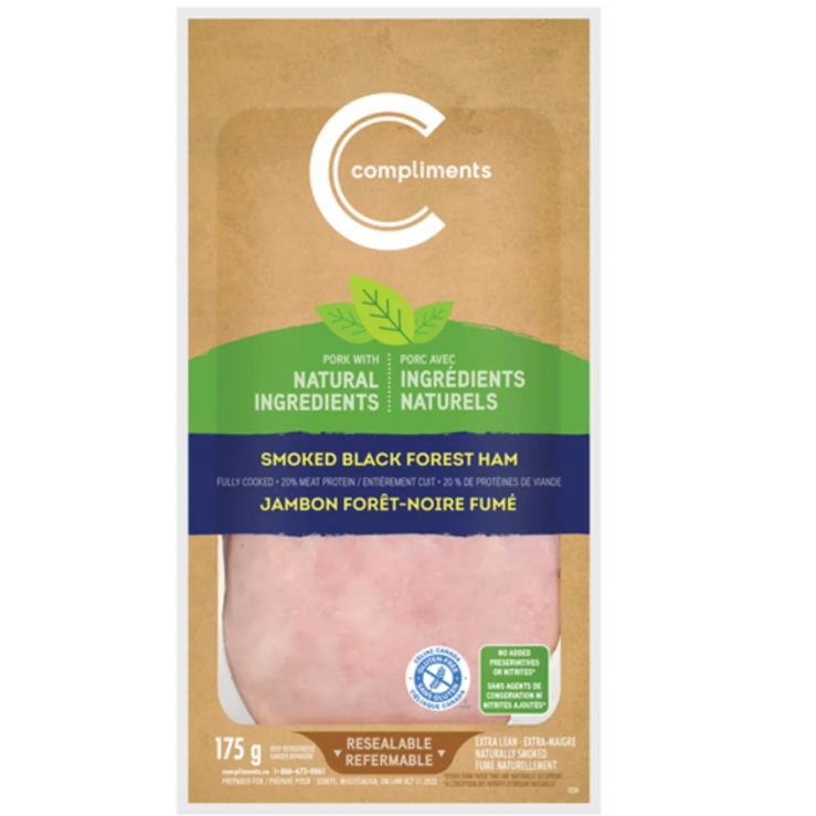 Compliments Natural Ingredients Smoked Black Forest Ham 175g