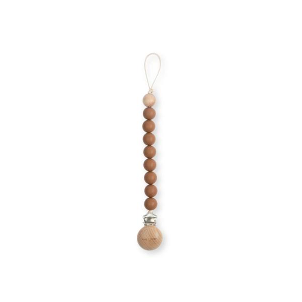 Bug + Bean Walnut Pacifier Clip Holder | Silicone + Beech Wood