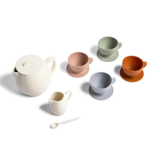 Bug + Bean Neutral Silicone Tea Set | Kids Pretend Playset